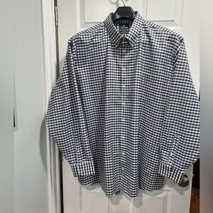 Stanford Men's Navy Checkered Long  Sleeve Shirt
20 Big